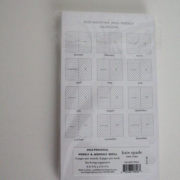NWT Kate Spade Zip Around Personal Organizer & 2022 Inserts w/Bonus Paperclips - Picture 10 of 12